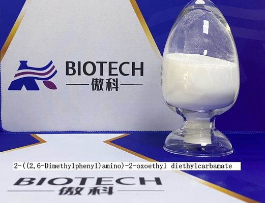 2-((2,6-Dimethylphenyl) amino)-2-oxoethyl diethylcarbamate สําหรับสารสกัด Leostesin ขาวขาว ความบริสุทธิ์ 97%
