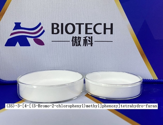 (3S)-3-[4-[(5-Bromo-2-Chlorophenyl)เมทิล]Phenoxy]Tetrahydro-Furan ความบริสุทธิ์ 98% ผงสีขาว APIs ตัวกลาง