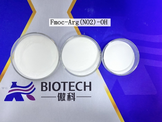 สารกําเนิดกรดอะมิโน Fmoc-Arg ((NO2) -OH CAS. 58111-94-7 ขาว สีผง ความบริสุทธิ์ 98% C21H23N5O6