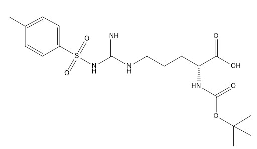 ความบริสุทธิ์ 98% อนุพันธ์ของกรดอะมิโน CAS 61315-61-5 Boc-D-Arg(Tos)-OH C18H28N4O6S