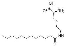 วัตถุเจือปนเครื่องสำอาง N6- (1-Oxododecyl) -L-Lysine Cas 52315-75-0 การทดสอบผงสีขาว 95%