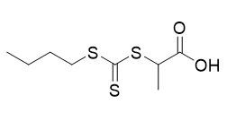 2- ((((บิวทิลไทโอ) carbonothioyl) thio) กรดโพรพาโนอิก CAS No. 480436-46-2 C8H14O2S3 ผงสีเหลือง
