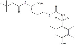 สารกําเนิดกรดอะมิโน Boc-Arg ((Mtr) -OH CAS. 102185-38-6 ขาวถึงขาวเปียก ความบริสุทธิ์ 98%