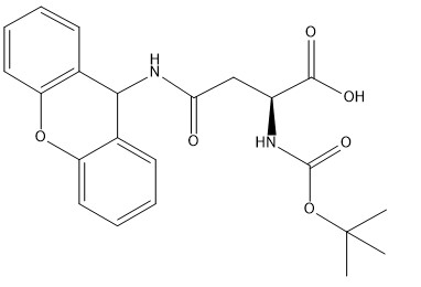 CAS 65420-40-8 Boc-Asn Xan -OH สารสกัดของกรดอะมิโนที่มีความบริสุทธิ์ 98% C22H24N2O6 ขาวเป็นผง