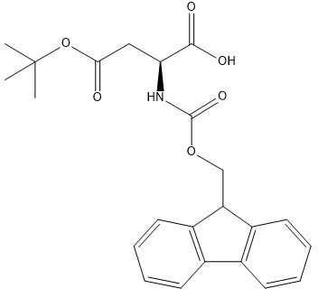 ความบริสุทธิ์ 98% อนุพันธ์ของกรดอะมิโน CAS 71989-14-5 Fmoc-Asp (OtBu) -OH C23H25NO6