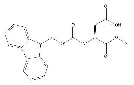 ความบริสุทธิ์ 98% อนุพันธ์ของกรดอะมิโน CAS No.145038-52-4 Fmoc-Asp-OMe C20H19NO6