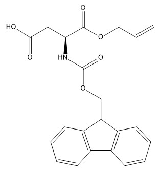 ความบริสุทธิ์ 98% อนุพันธ์ของกรดอะมิโน CAS No. 144120-53-6 Fmoc-Asp-OAll C22H21NO6 ผงสีขาว