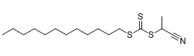RAFT รีเอเจนต์ C16H29NS3 ความบริสุทธิ์ 95% 1-cyanoethyl dodecyl carbonotrithioate หมายเลข CAS 1186022-27-4