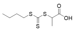RAFT Reagent 2-(((บิวทิลไทโอ)คาร์โบโนไธโออิล)ไทโอ)กรดโพรพาโนอิก หมายเลข CAS 480436-46-2 C8H14O2S3 ผงสีเหลือง