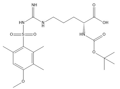 ความบริสุทธิ์ 98% อนุพันธ์ของกรดอะมิโน CAS 200122-49-2 Boc-D-Arg(Mtr)-OH C21H34N4O7S