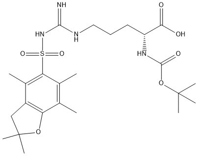 ความบริสุทธิ์ 98% อนุพันธ์ของกรดอะมิโน หมายเลข CAS 186698-61-3 Boc-D-Arg(Pbf)-OH C24H38N4O7S