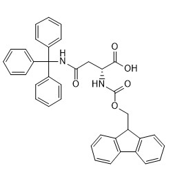 ความบริสุทธิ์ 98% อนุพันธ์ของกรดอะมิโน CAS 180570-71-2 Fmoc-D-Asn (Trt) -OH C38H32N2O5